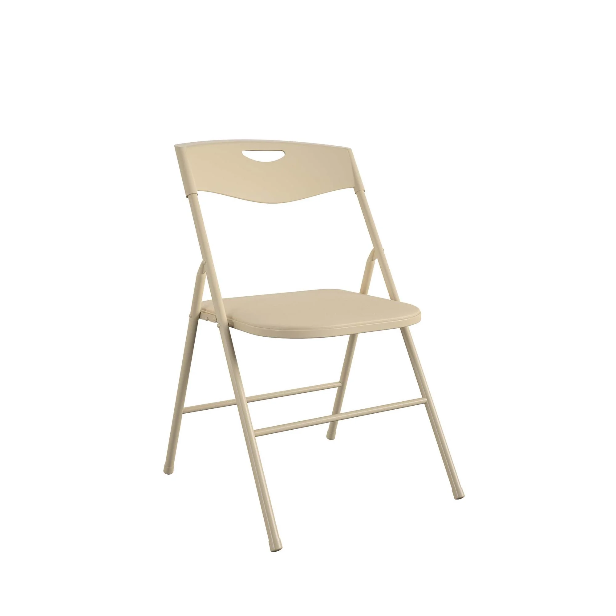 34" Folding Card Table and 4 Resin Folding Chairs with Seatback Handles, Antique Linen(Antique Linen) - Image 6