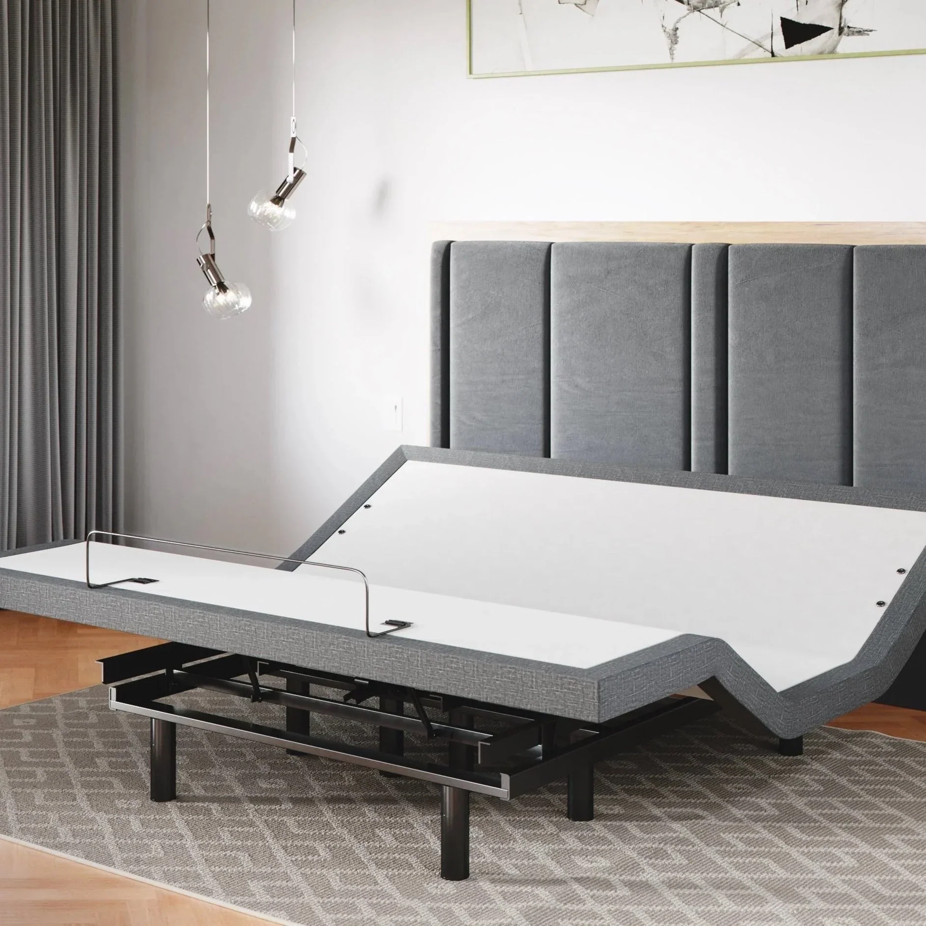 Sven & Son Classic Adjustable Bed Base (Frame Only), Head and Foot Lift, Massage, Under-Bed Lights, USB, Memory Positions, Zero Gravity, Wireless Remote - King