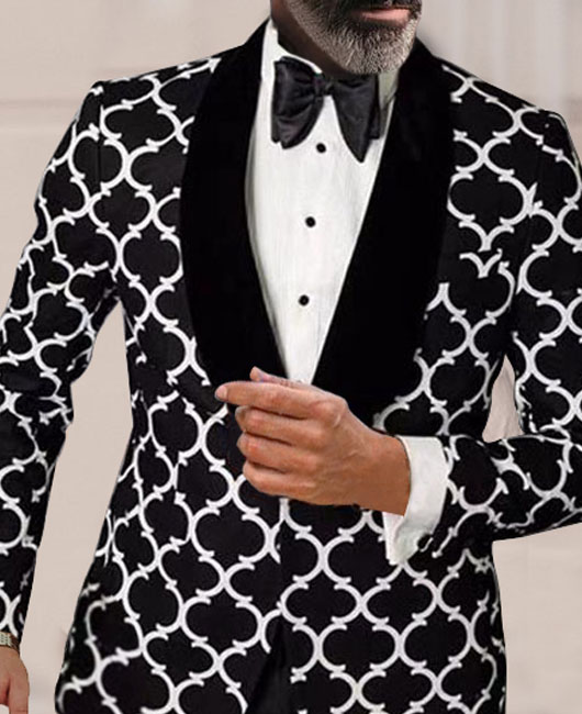 Blazer décontracté en calicot à simple boutonnage décoré