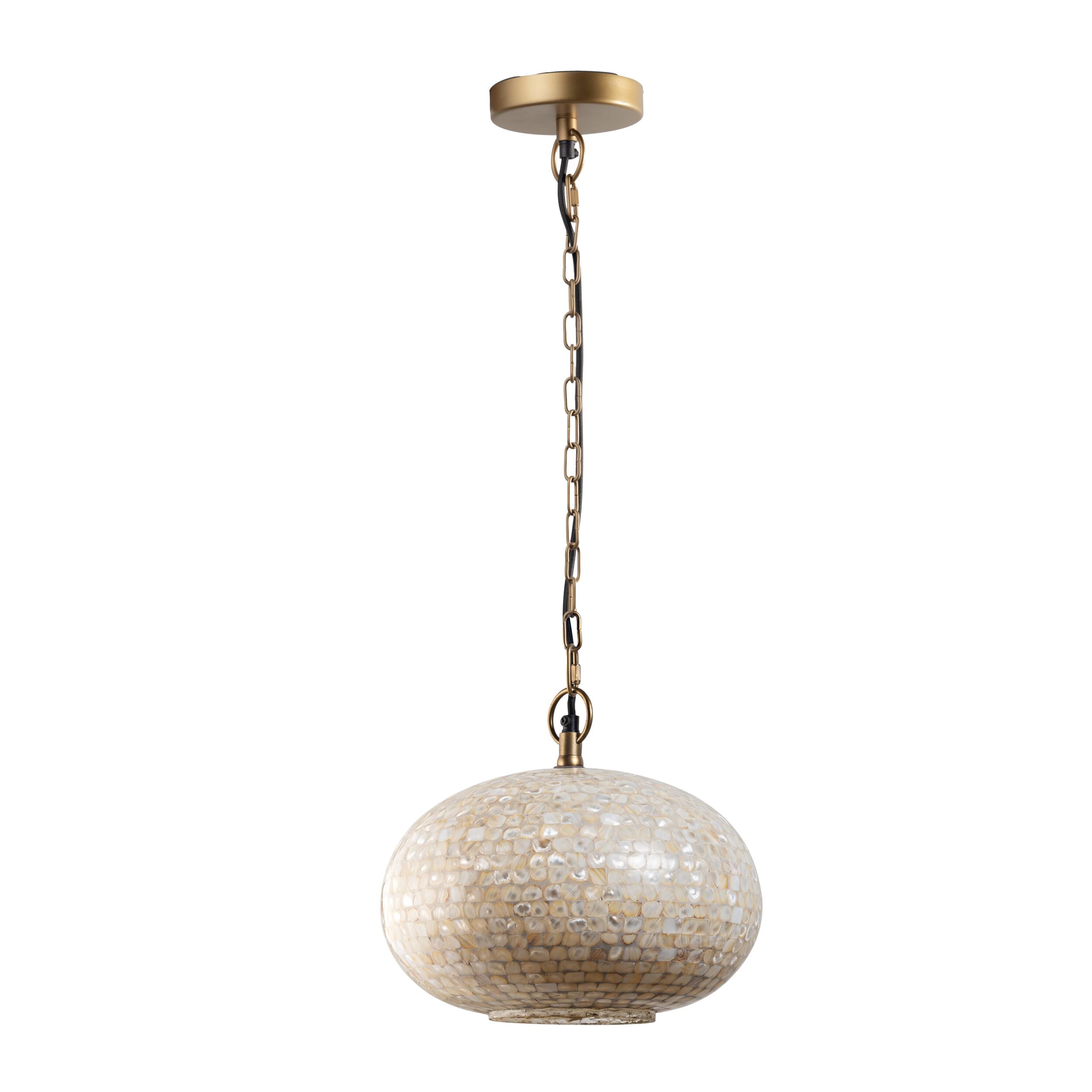 Solara Mother of Pearl Round Pendant 30x27cm
