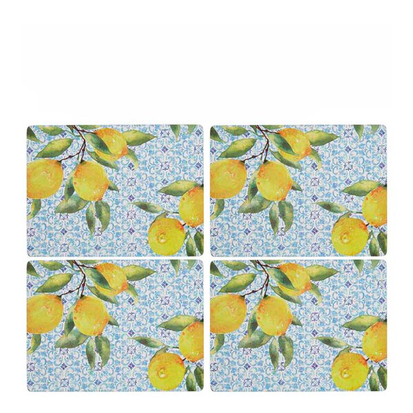 Amalfi bordbrikker 40x30 cm 4 stk lemons