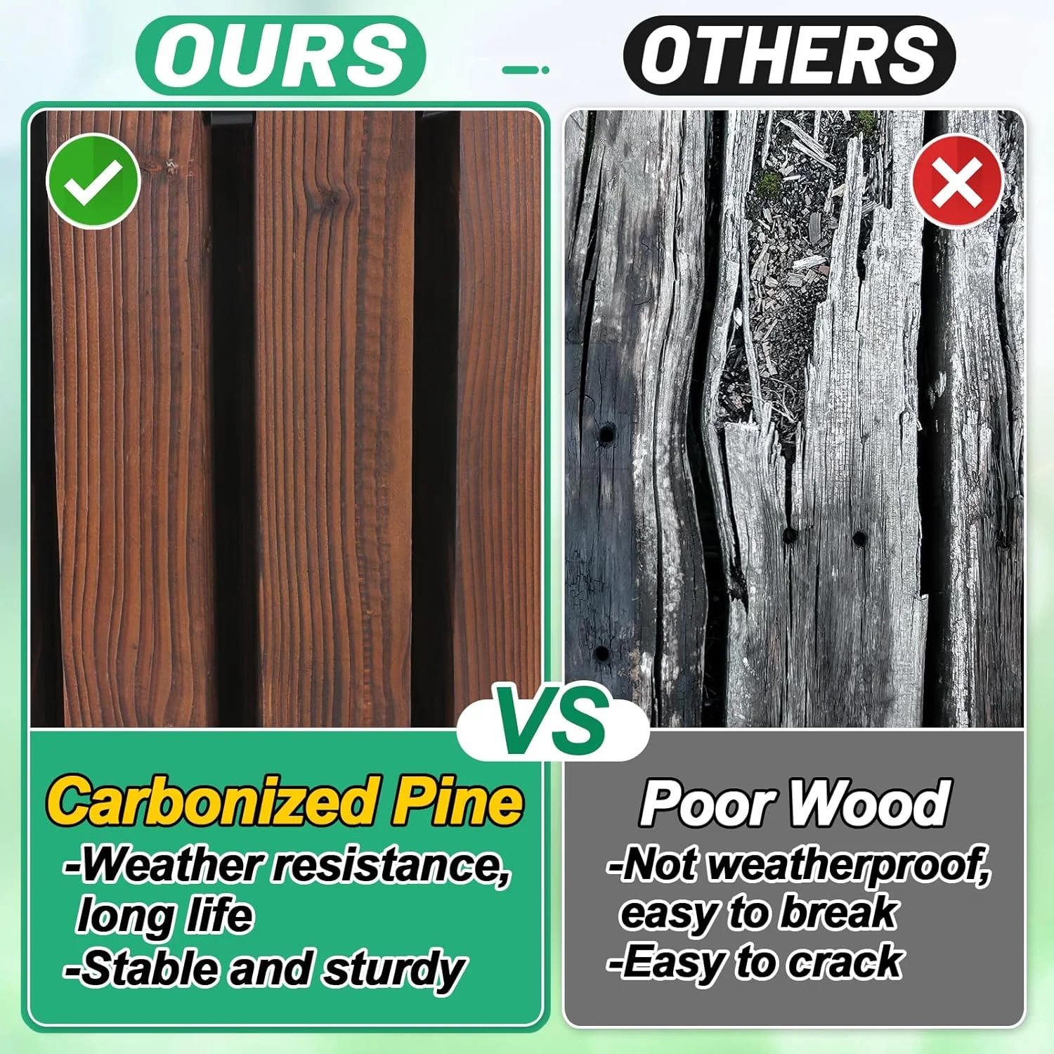 8.2 Ft Wooden Garden Pathway Weather Resistant Carbonized Pine Roll Out Decorative Walkway, Boardwalk Pathway Pavers for Outside Stepping Stones Outdoor Patio Beach Pool Backyard, Brown(Brown) - Image 2
