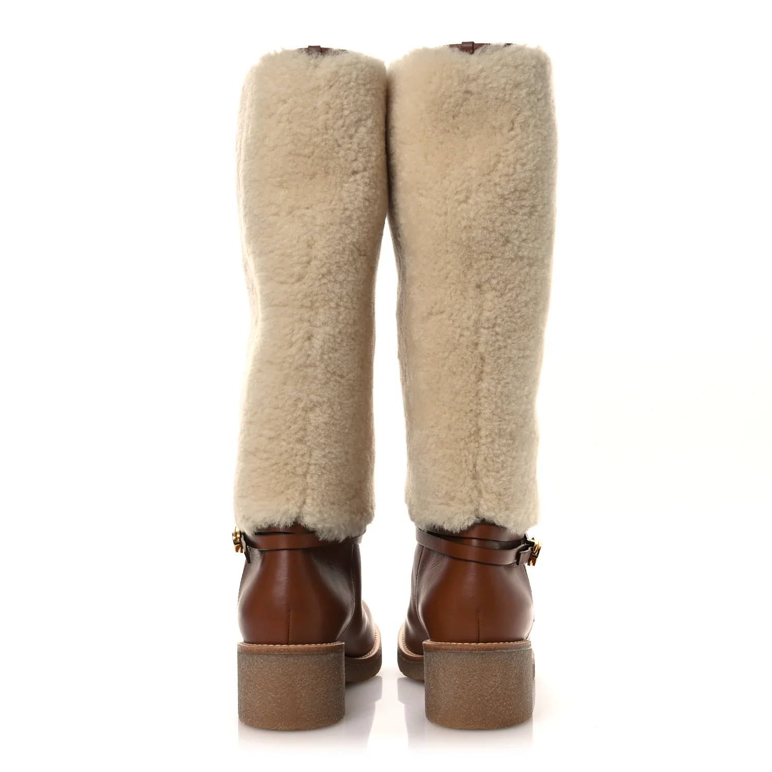 Calfskin Shearling D-Furious Boots 40.5 Dark Tan