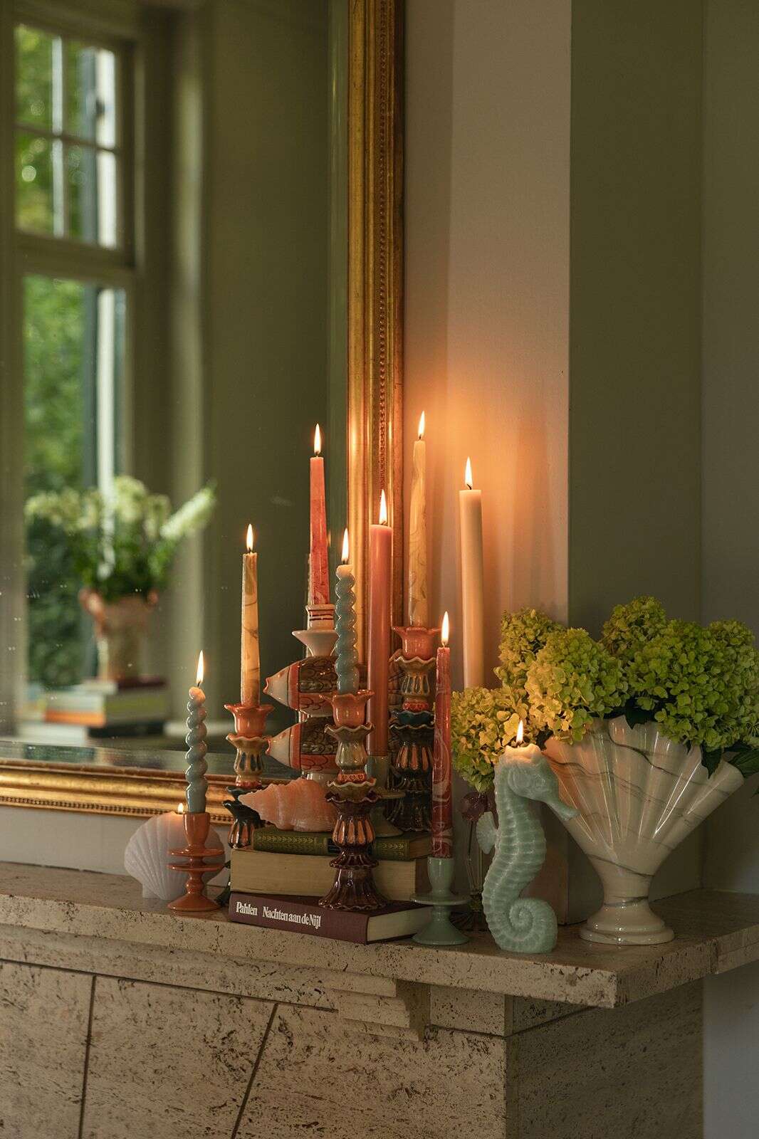 lichtgroene zeepaard kaars