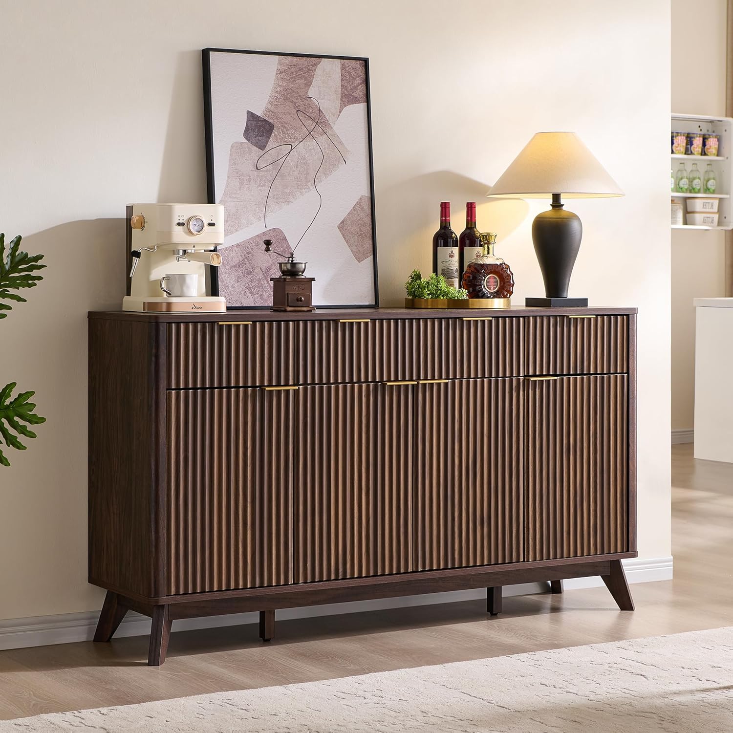 OKD Fluted Storage Cabinet with Drawers, 60