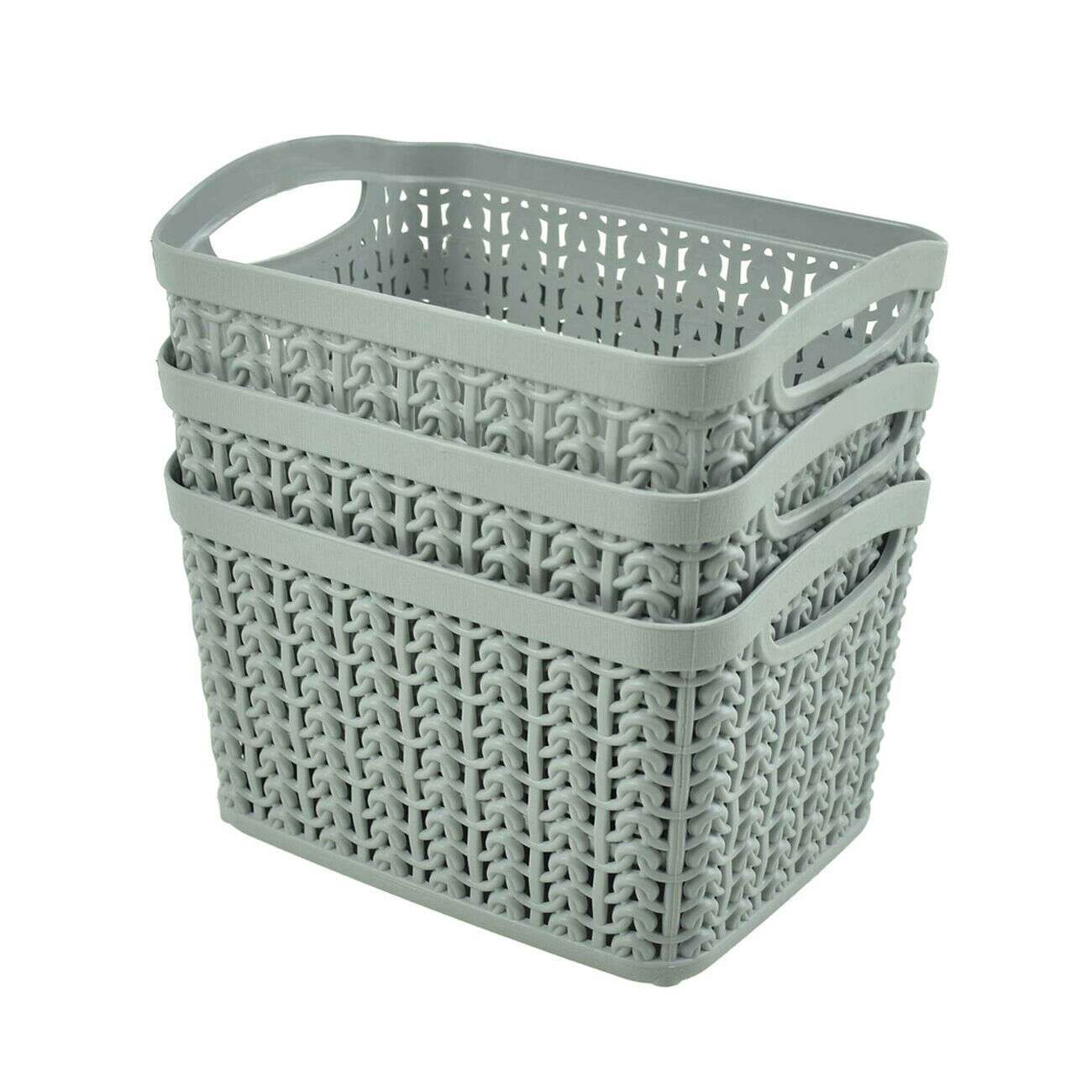 Lot de 3 panières de rangement polypropylène 16,5x16,5cm