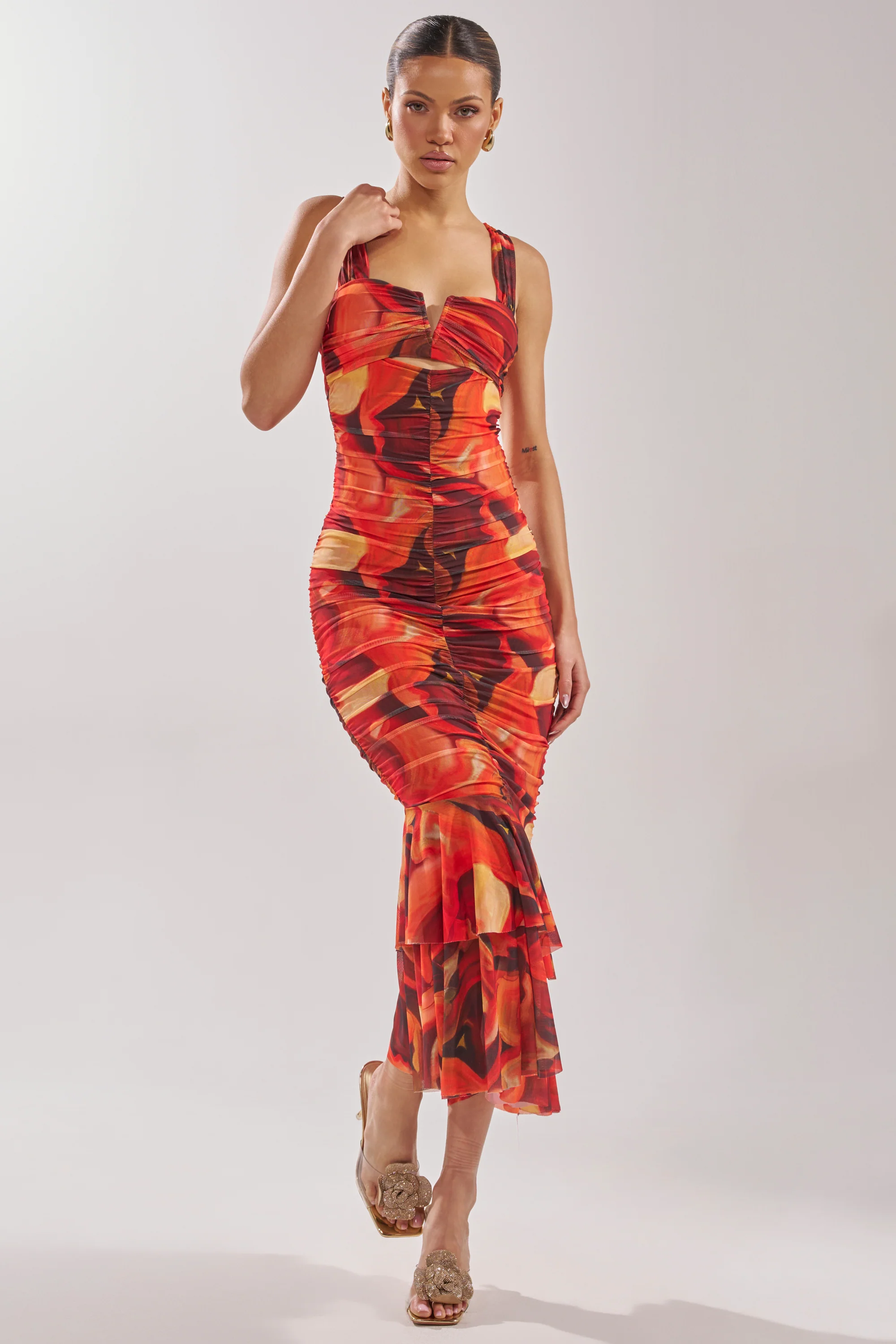 BELONG IN A MUSEUM RED MAXI DRESS - Akira Store