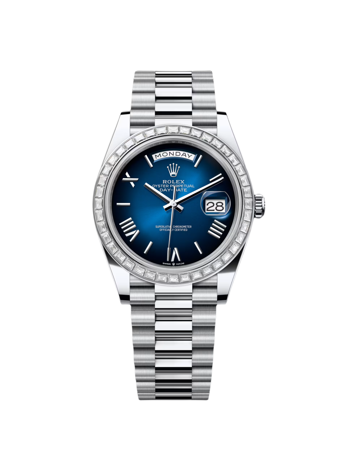 【Super Clone】RLX Day-Date 40mm 228396TBR-0042 Blue ombré Roman Dial