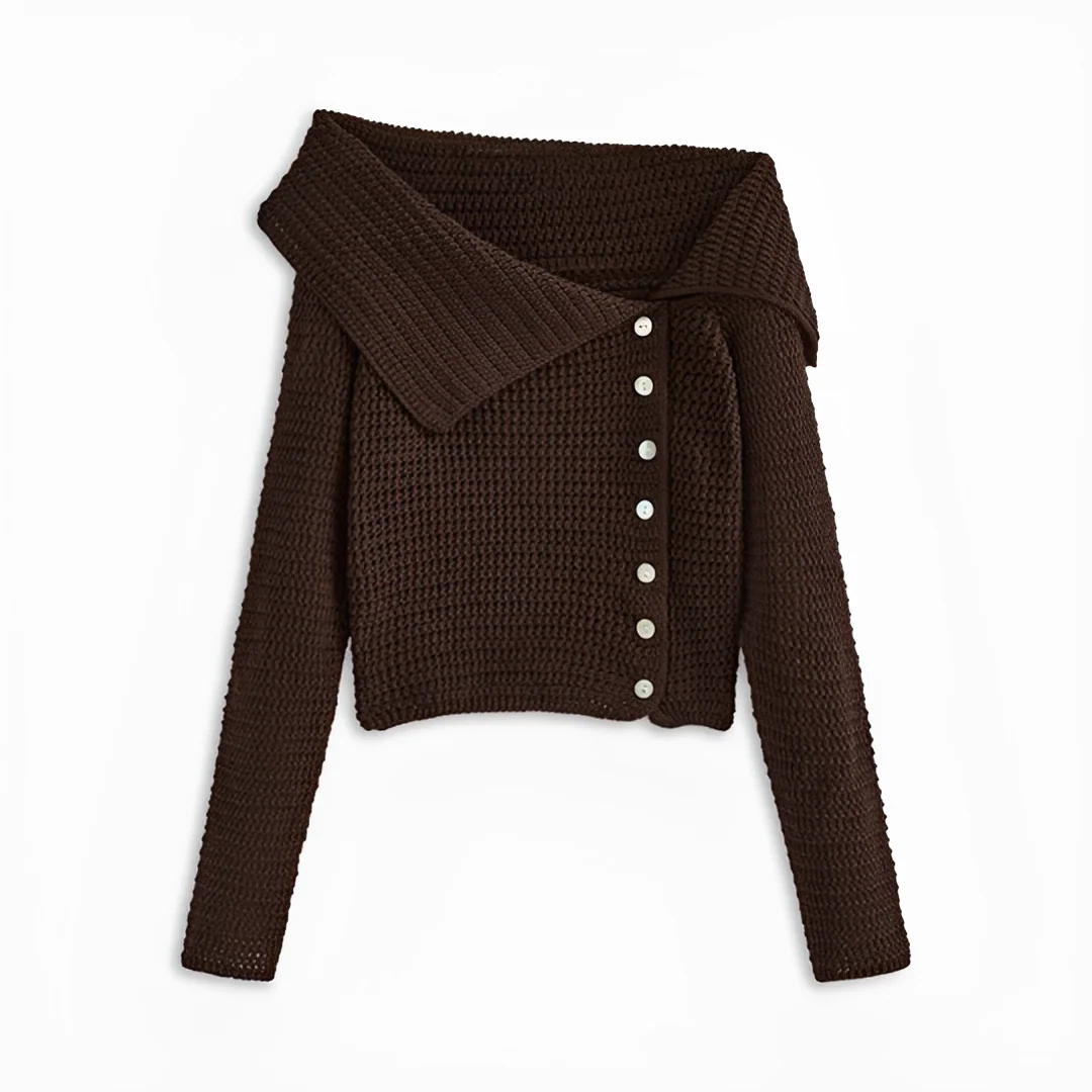 Ginalyn - Pull asymétrique avec épaule dénudée