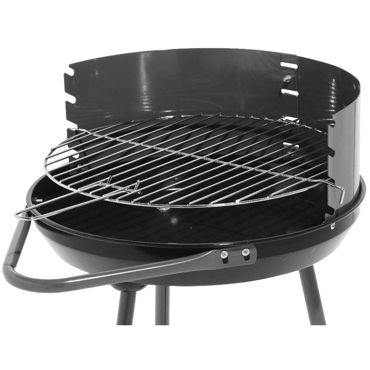 Barbecue à charbon sur roulettes Carter noir 52x44xH70cm