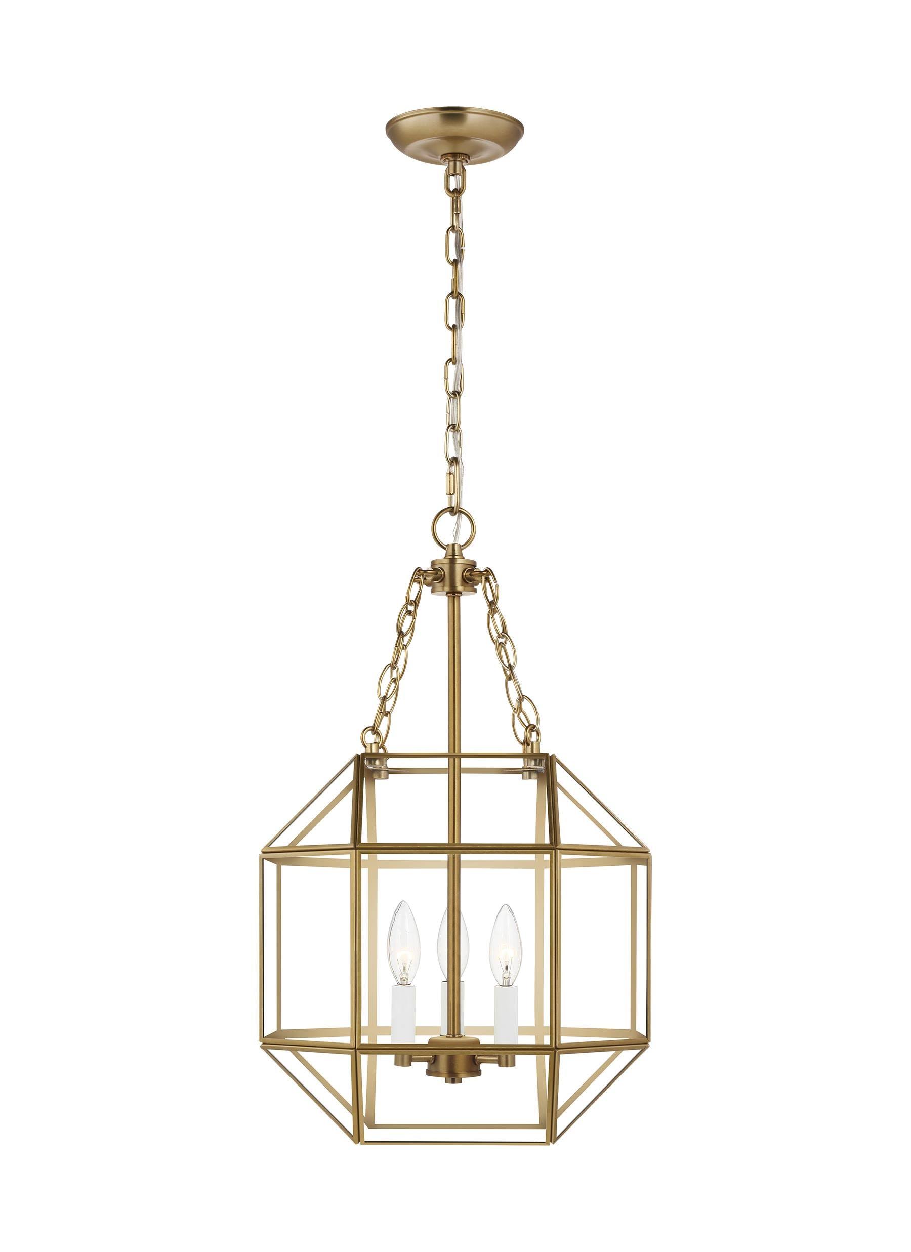 Visual Comfort Morrison Small Three Light Lantern Satin Brass