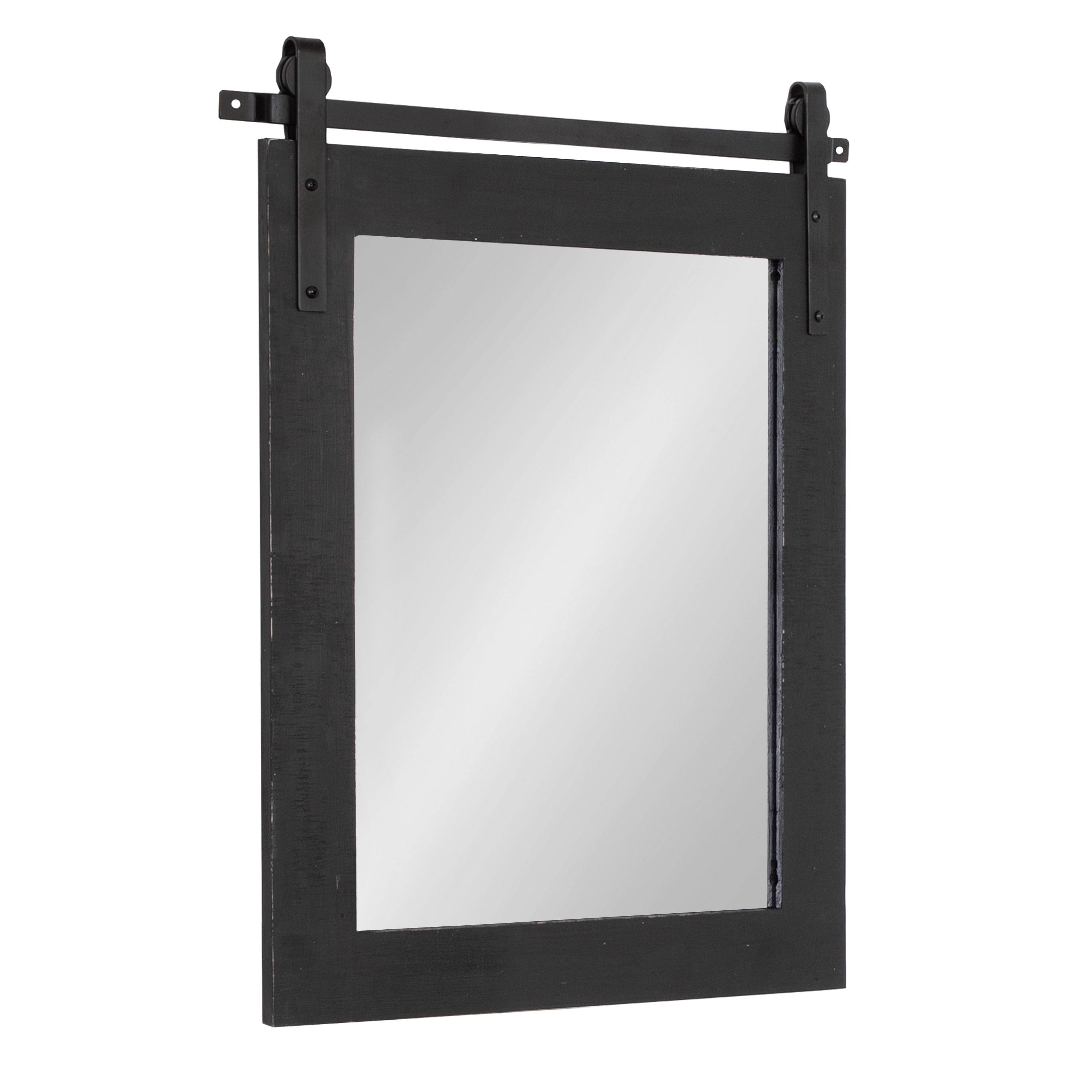 Kate and Laurel Cates Rustic Wall Mirror (Black - 22x30)
