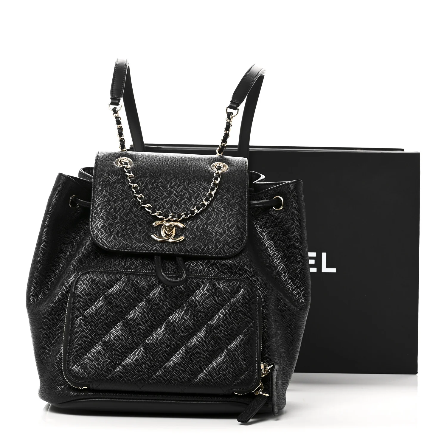 Caviar Quilted Business Affinity Backpack Black