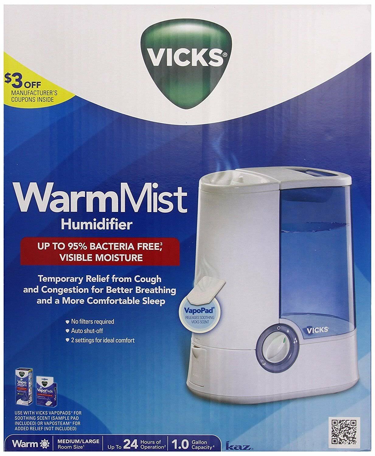 Vicks Warm Moisture Humidifier, Blue