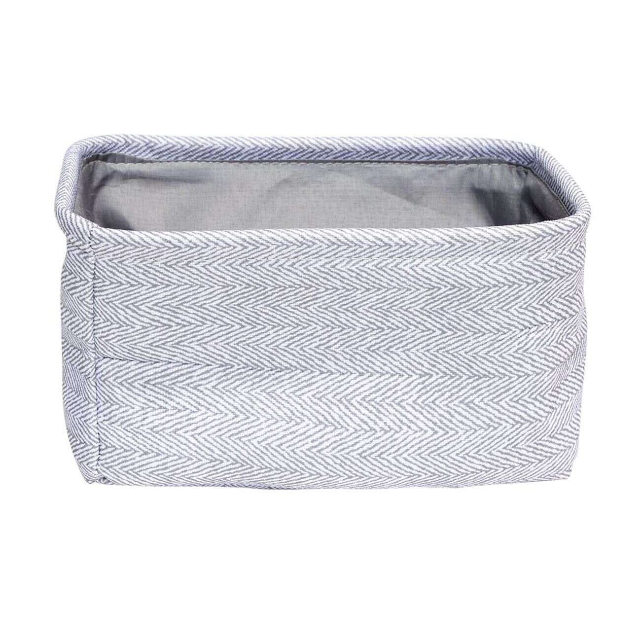 Panière de rangement rectangulaire tissé gris 22x15xH12cm
