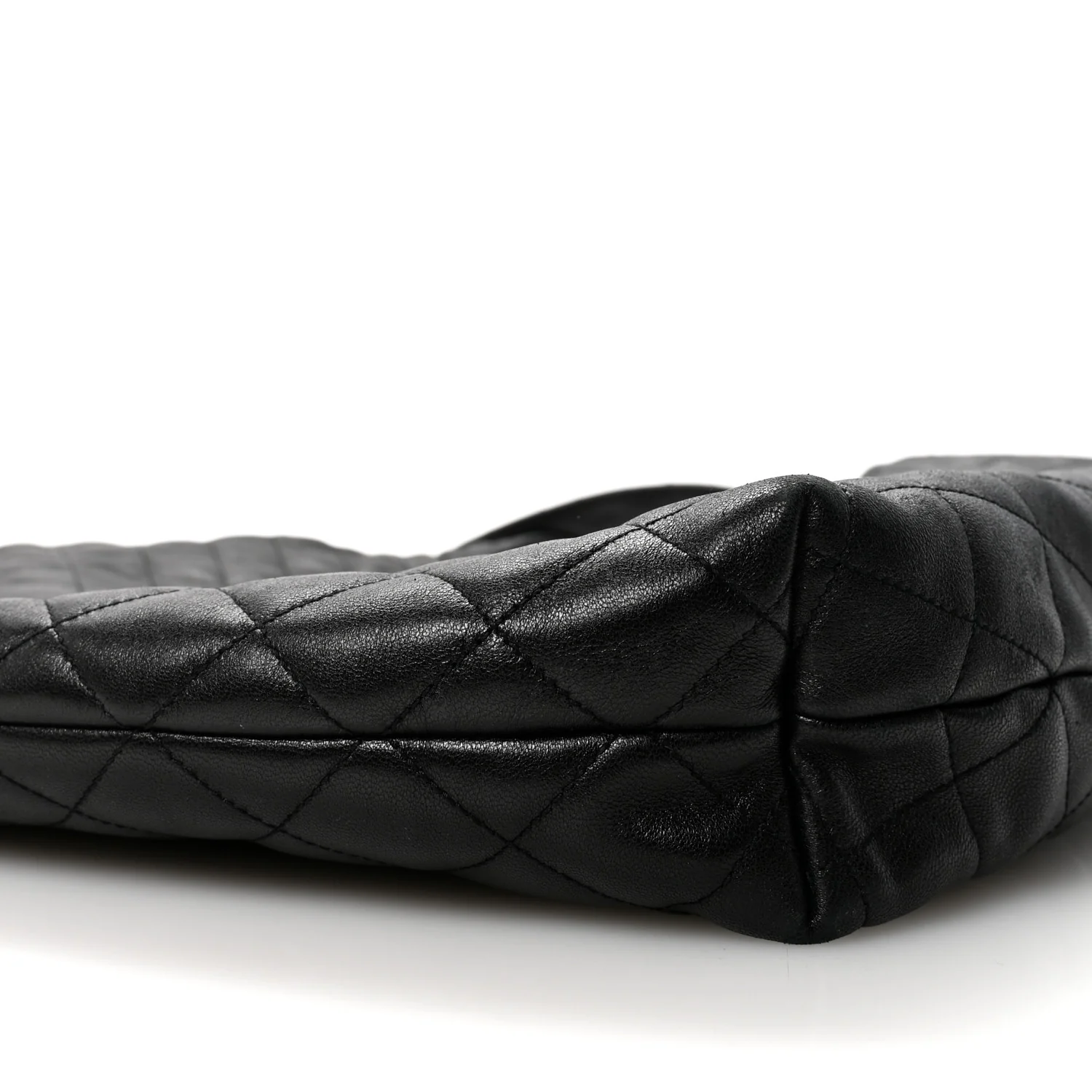 Lambskin Quilted Maxi Icare Shopping Tote Black