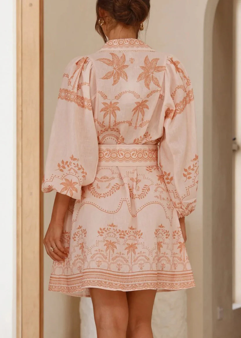 Sophie Paris I Mini-robe en lin rose