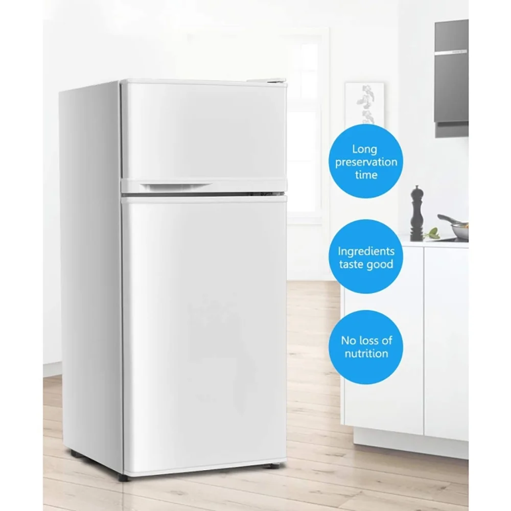 2 Doors Cold-rolled Sheet Compact Refrigerator-White, Fridge with Freezer, Fridge, Adjustable Thermostat - Image 7