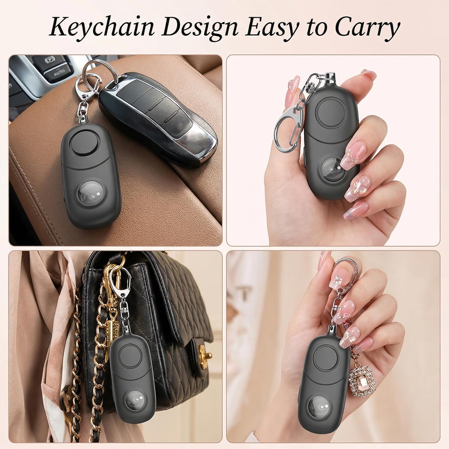 Personal Alarm for Women Keychain Alarm: Qoosea 135dB Emergency Keychain Siren with Strobe Light Loud Siren for Women Kids Students Seniors Emergency Self-Defense for Night Sports