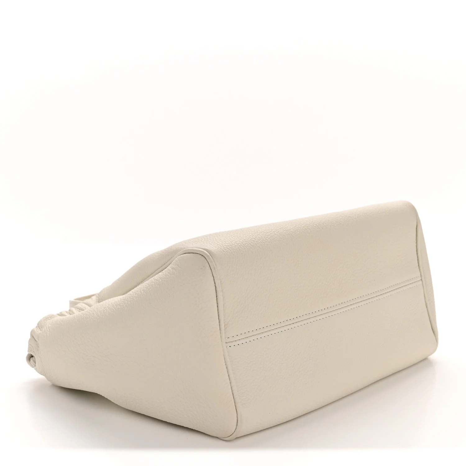 Calfskin Cuir Small Triomphe Cabas Drawstring White