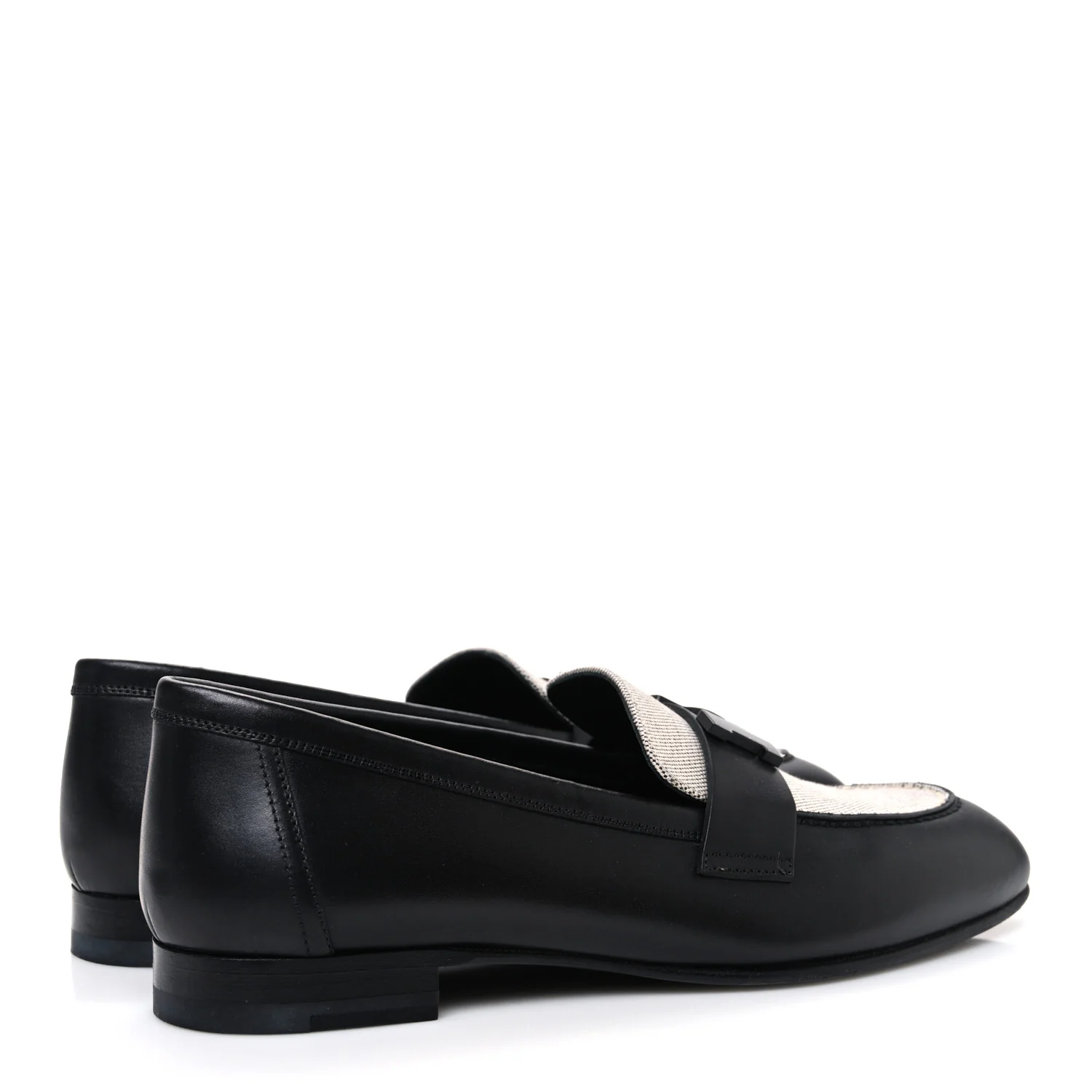 Toile De Coton Calfskin Womens Paris Loafers 37 Black Prunoir