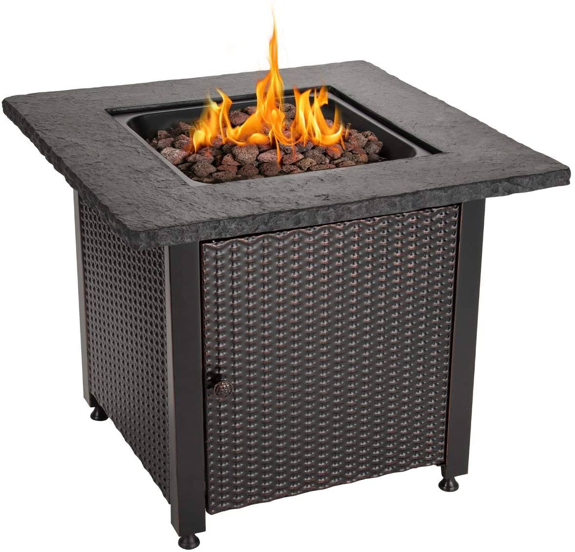 Blue Rhino Outdoor Propane Gas Fire Pit 50K BTU (Lava Rocks)