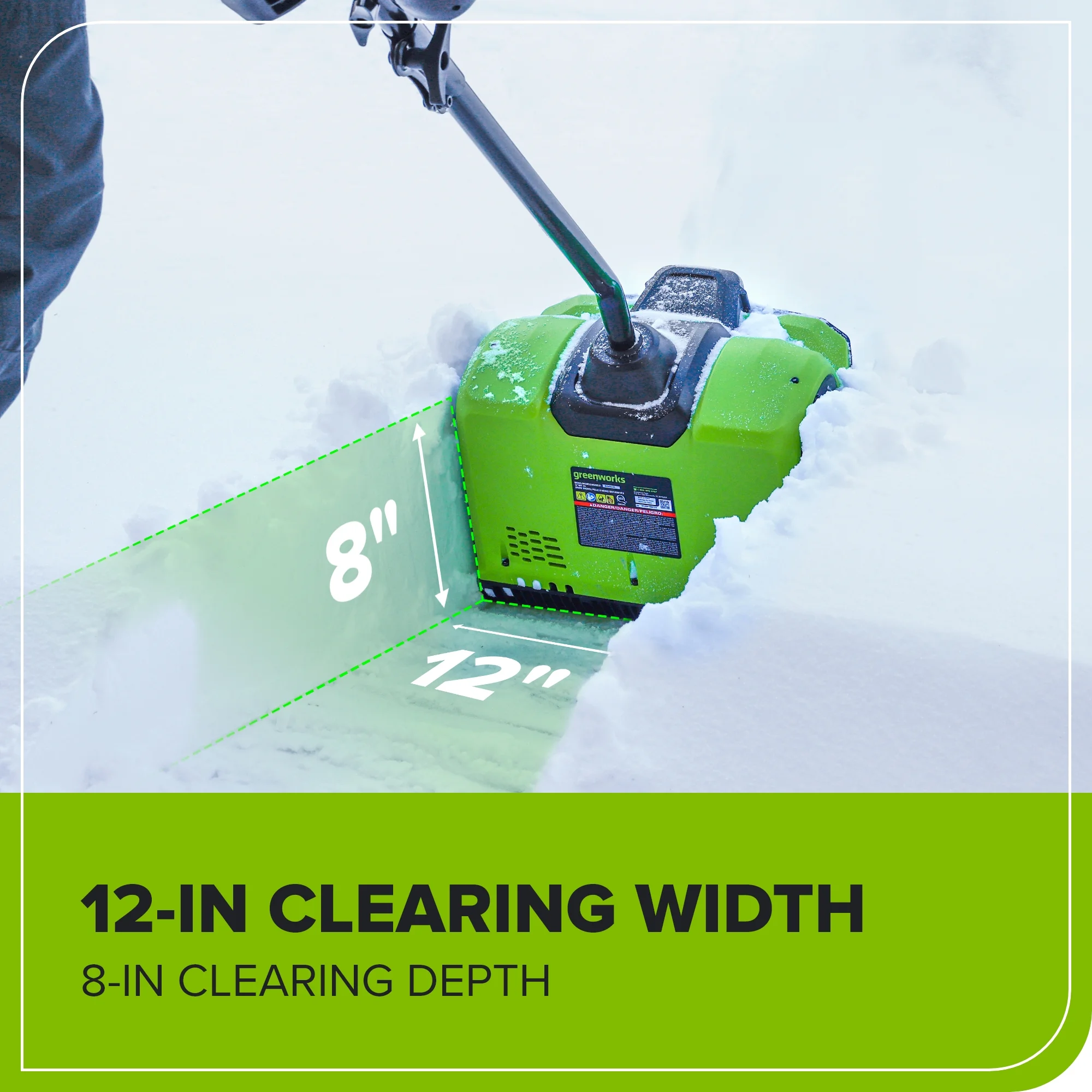 40V 12" Brushless Cordless Snow Shovel with LED Light, 4.0Ah Battery and Charger Included - Image 6