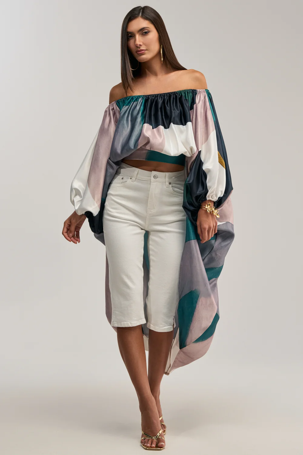 BE WITH ME BLOUSE IN GREEN MULTI - Akira Store