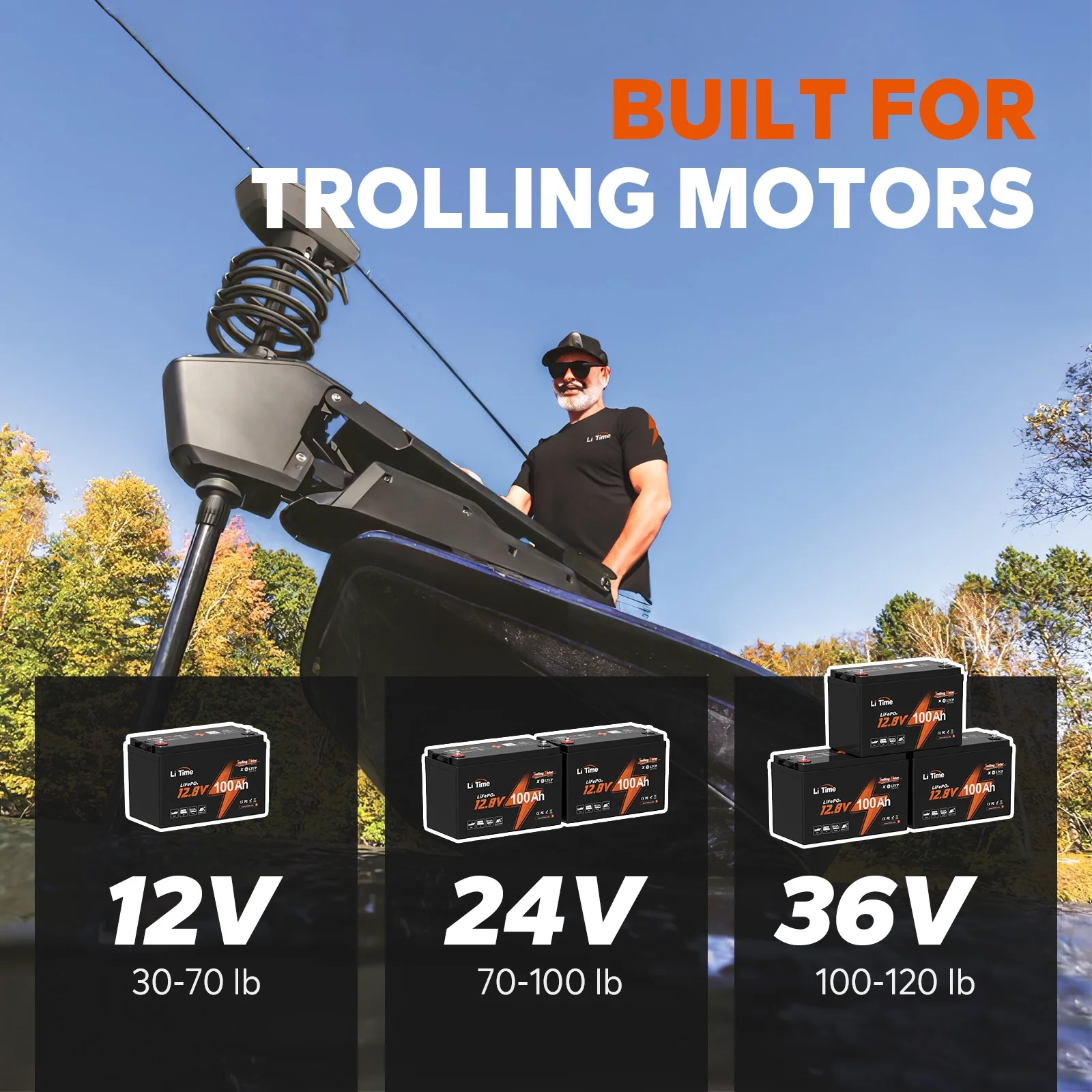 12V 100Ah TM LiFePO4 Lithium Battery Low Temp Protection Deep Cycle Trolling Motors Battery(12V100TM) - Image 10