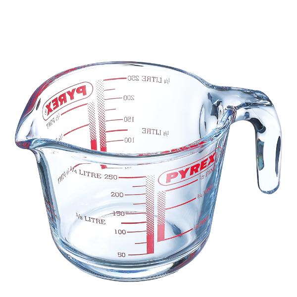 Iconic's målebeger 0,25L klar/rød