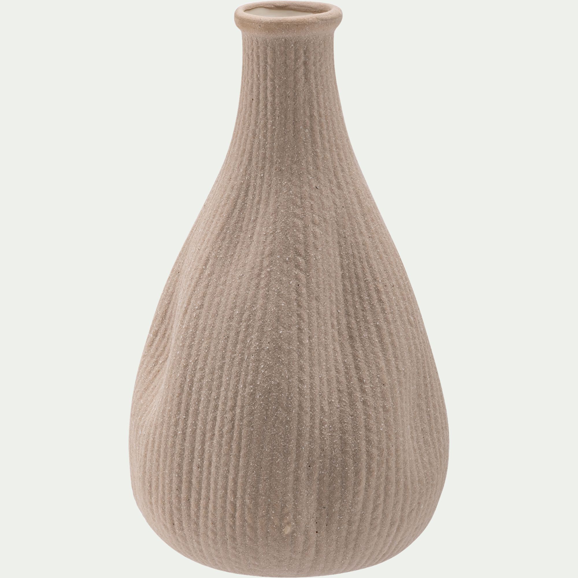 RILIO - Vase bouteille en grès H28cm - beige