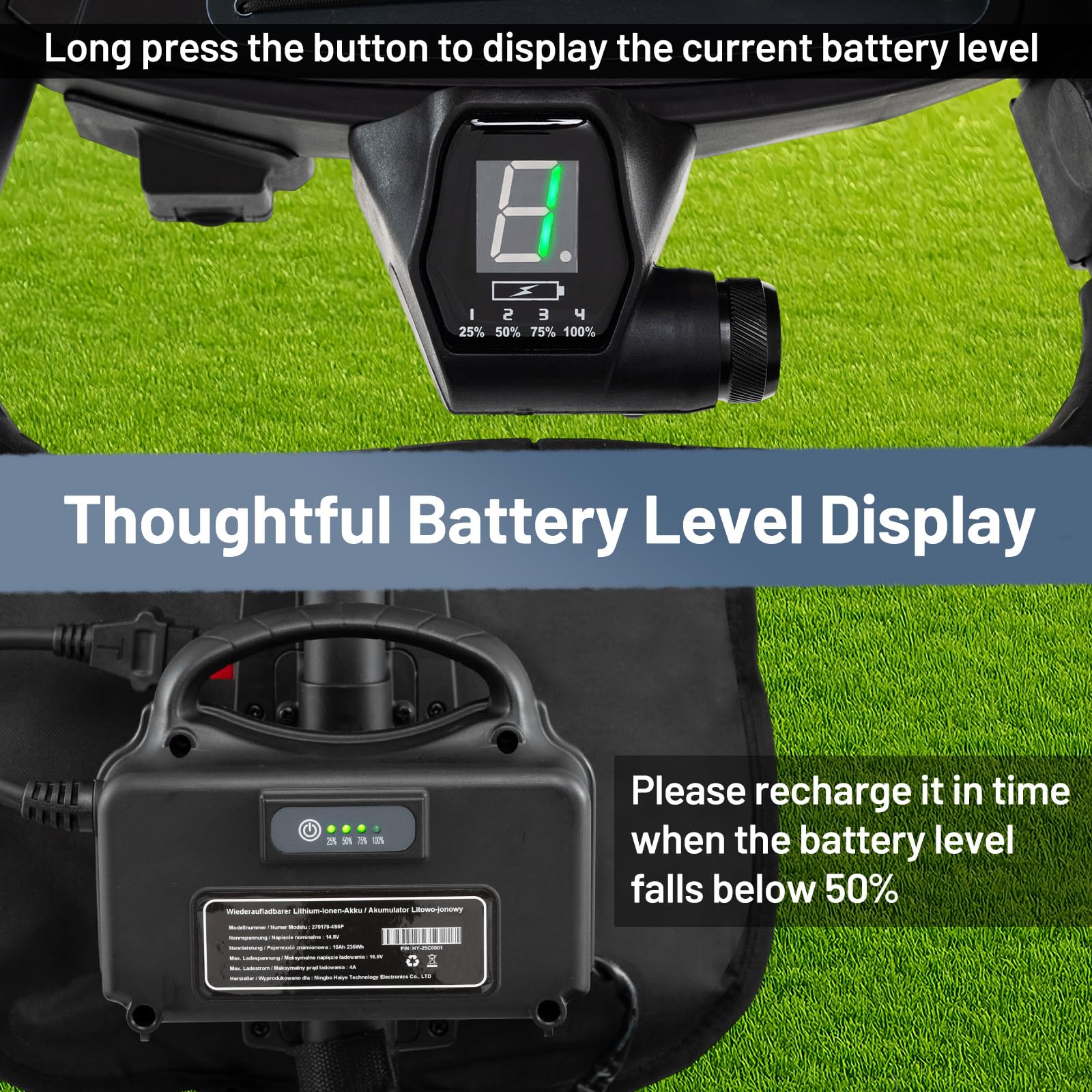 Tangkula Electric Foldable 3 Wheels Golf Cart with Adjustable Handle & 9 Speed Settings