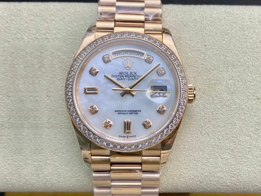Rolex Day Date 128238 EW Factory White Dial Gold Strap