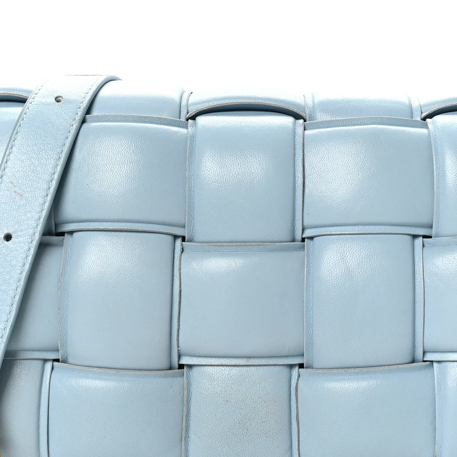 Nappa Maxi Intreccio Padded Cassette Crossbody Bag Ice