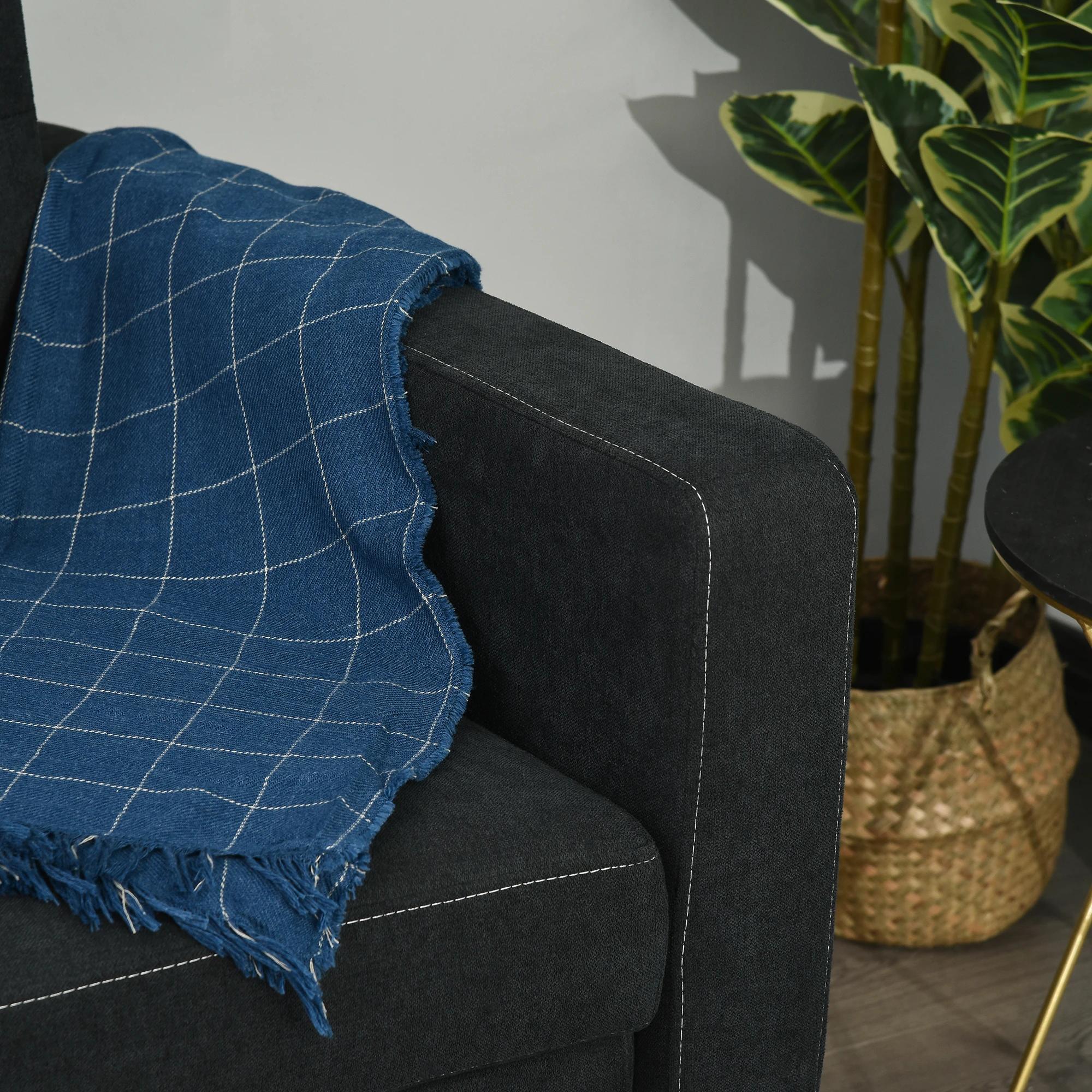 HOMCOM slaapbank, opklapbare bank, 2-zits stoffen bank, slaapbank, bank met slaapfunctie, bankstel, verstelbare hoek 148 x 82 x 89 cm