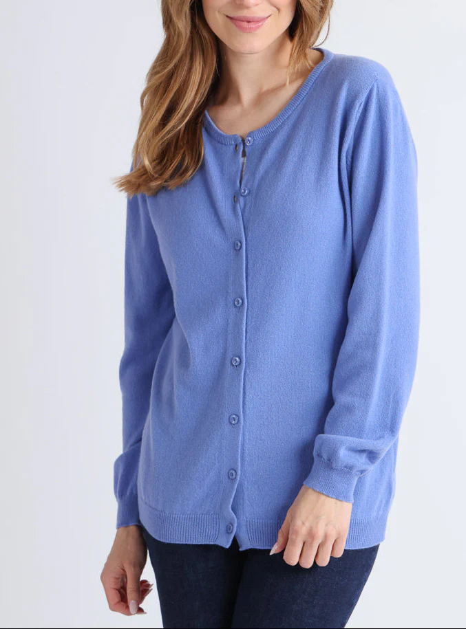 Cardigan femme en cachemire bleu