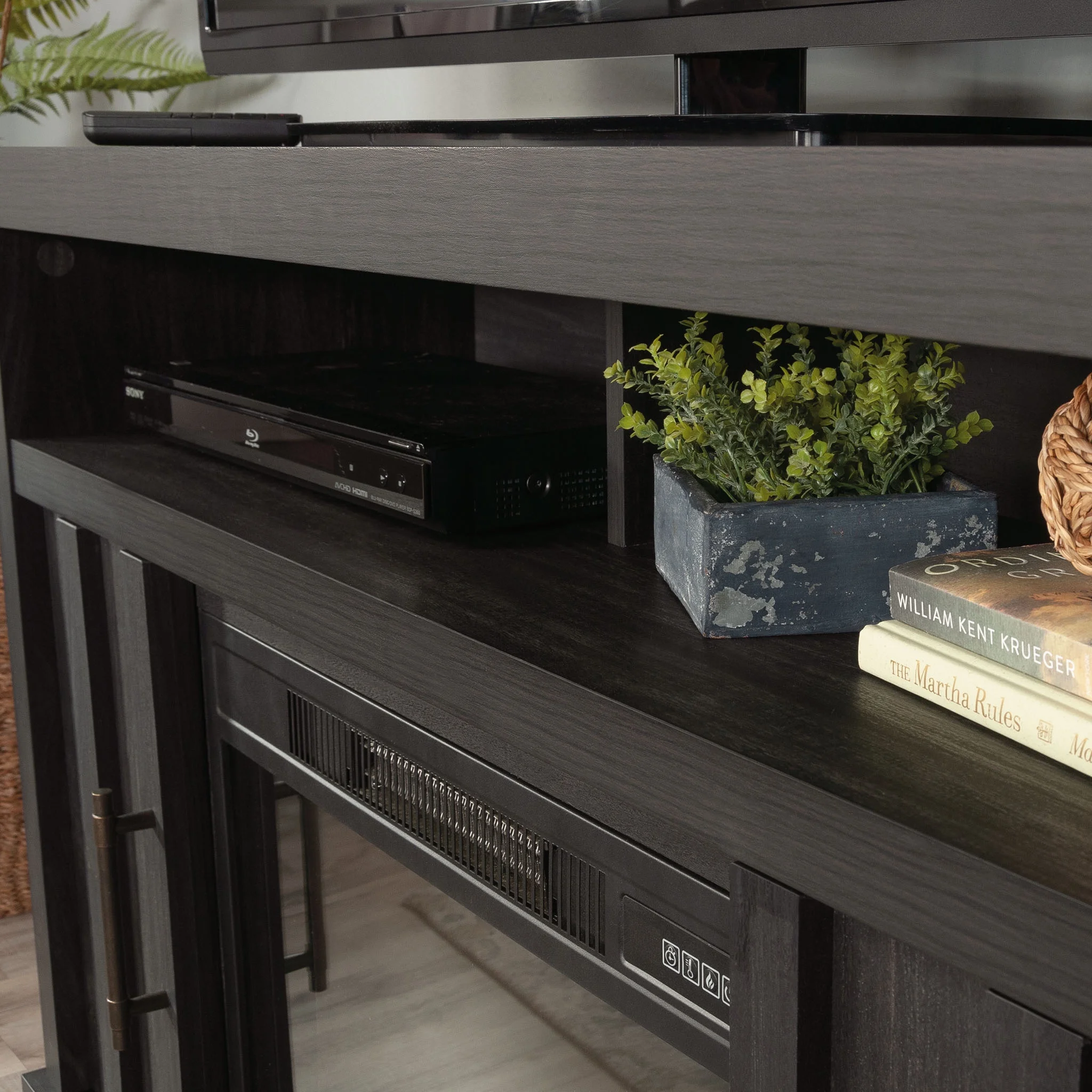Entertainment/Fireplace TV Stand for TV's up to 50", Black Finish - Image 7