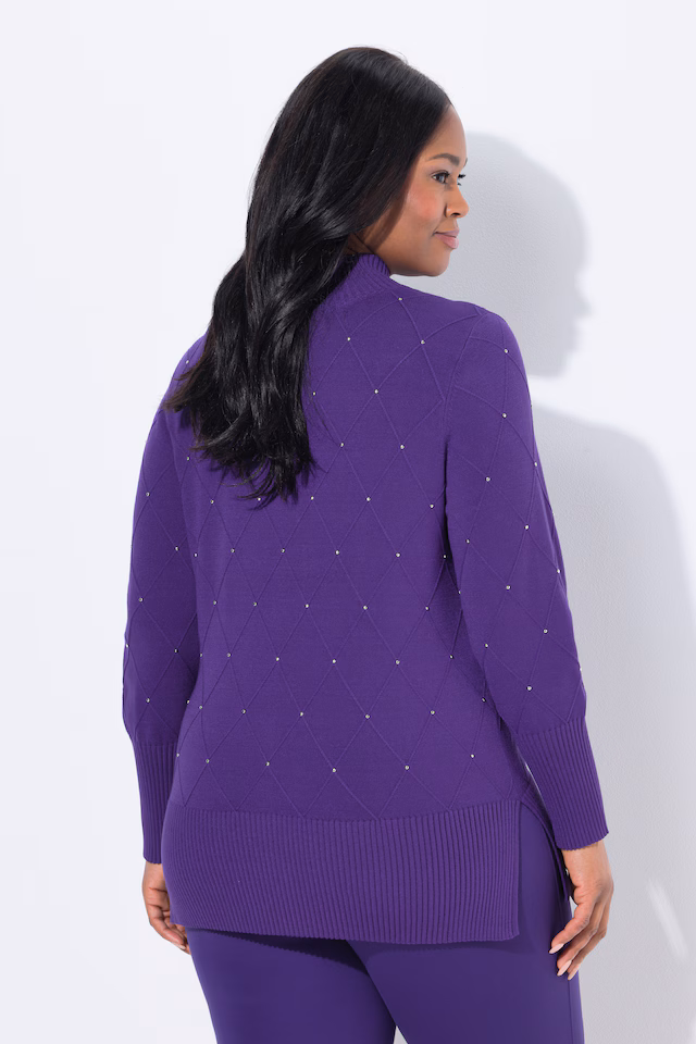 Decorative Grommet Long Sleeve Sweater