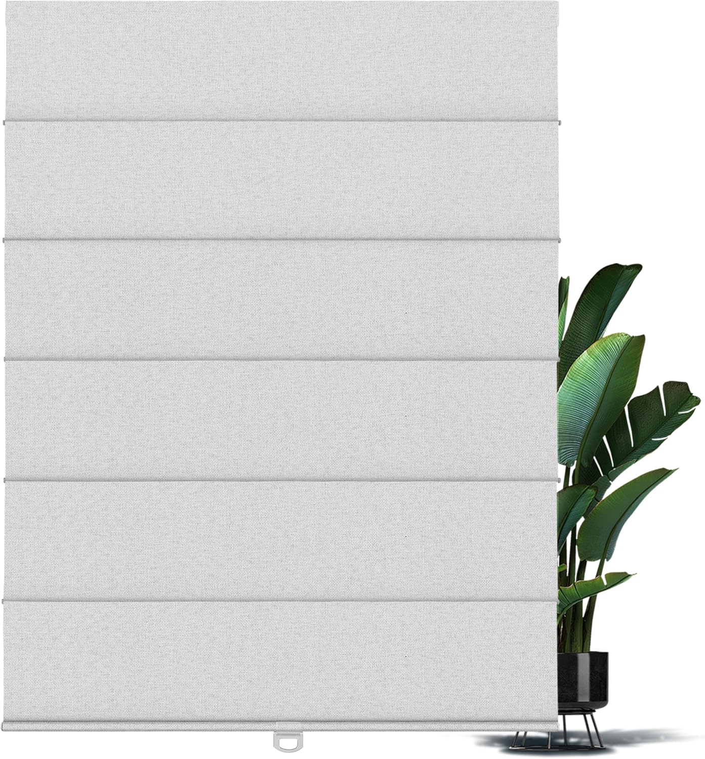 BERISSA Cordless Roman Shades for Windows Blackout,Pull Down Linen Fabric Roman Blinds,Privacy Window Shades for Door Windows,Bedroom,Office,Easy to Install,Misty White,72