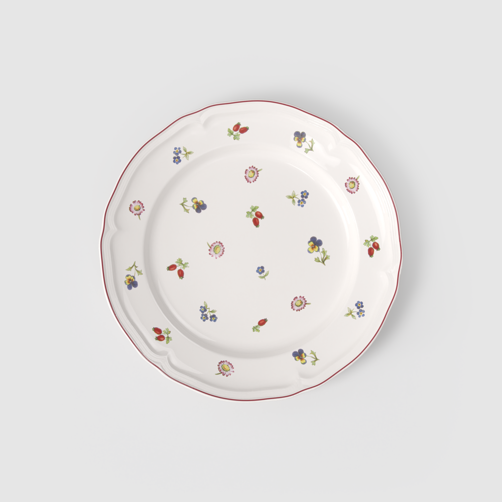 Petite Fleur Dinner plate - White, 10.6'', Premium Porcelain