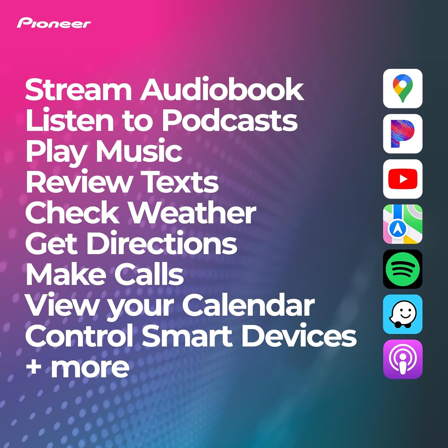 Pioneer DMH-1770NEX Double-DIN Digital Multimedia Receiver  Wired Apple CarPlay and Android Auto  6.8” Capacitive Touchscreen