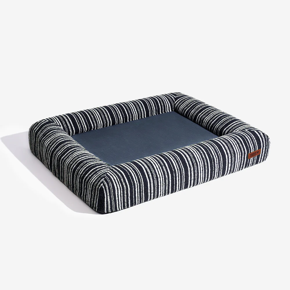 SnugNest Textured Stripe Orthopedic Dog Bed