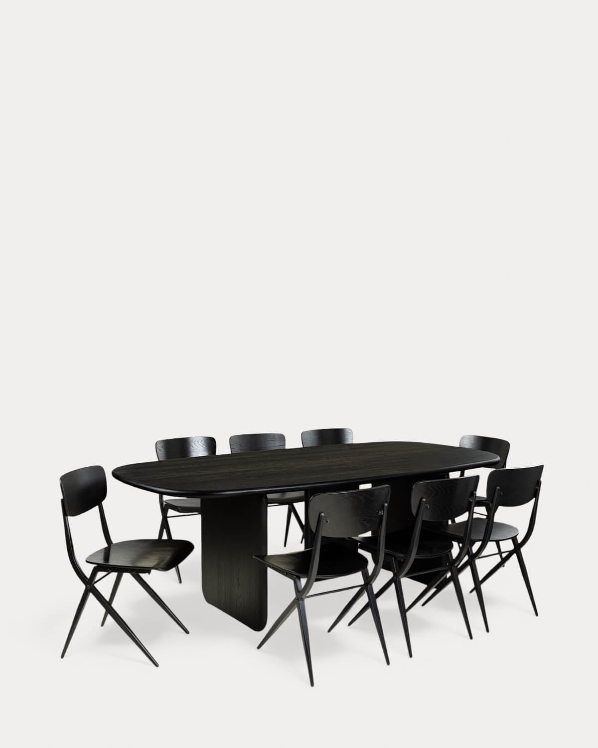 Set Kuroen - Ticher - Set de Mesa de Comedor Rectangular (220x110 cm) Kuroen y 8 Sillas de Comedor de Madera Ticher