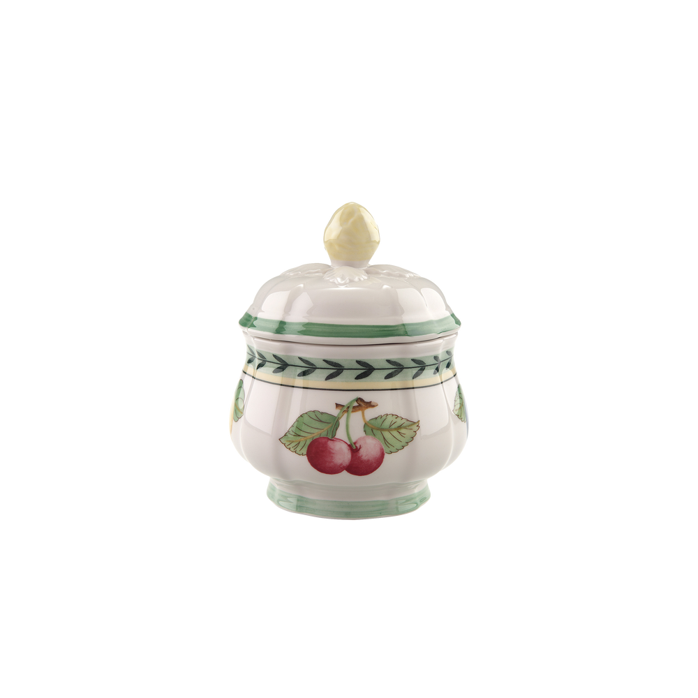 French Garden Sugar bowl - Multi-colored, 12.2 oz, Premium Porcelain