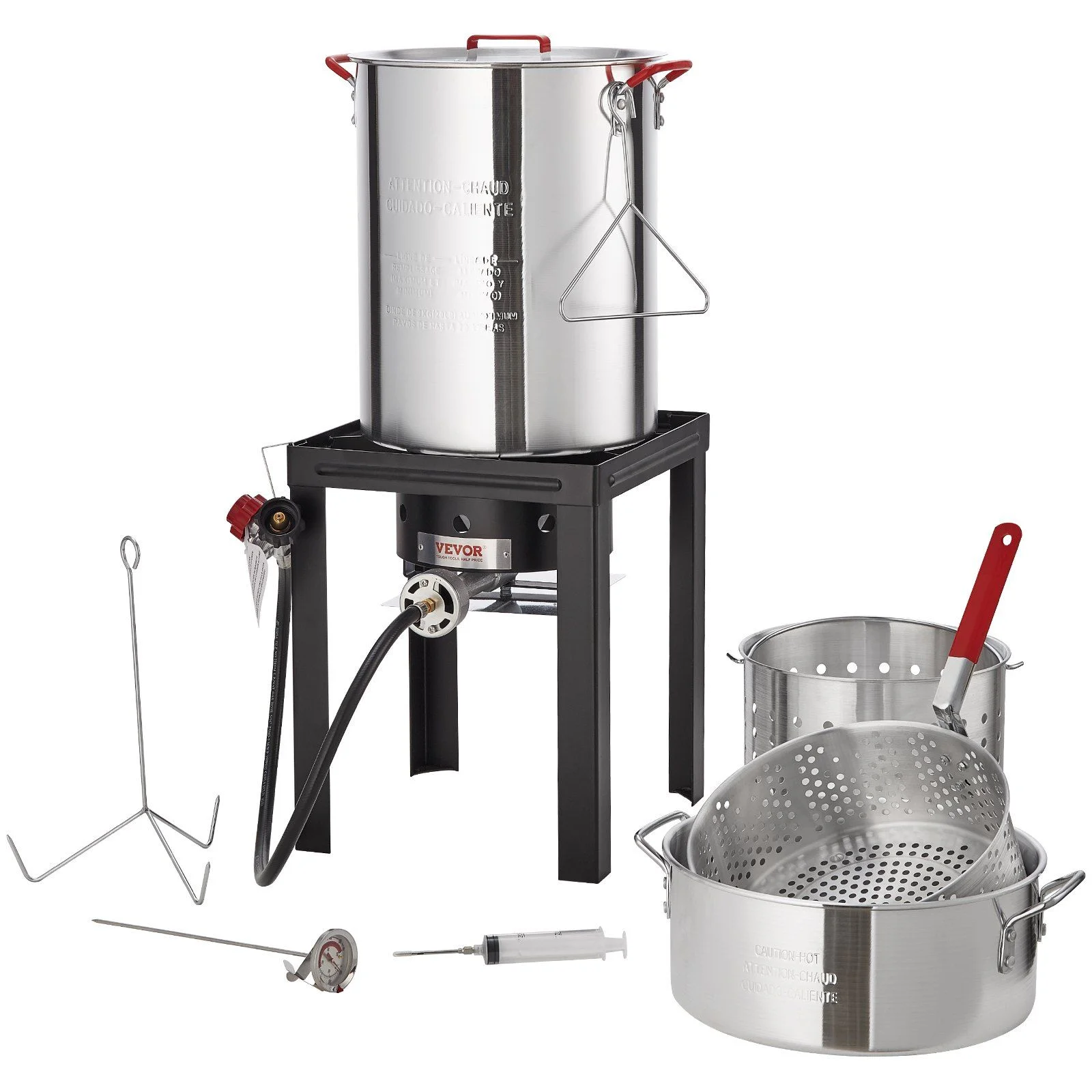 30QT Aluminum Turkey Deep Fryer Kit with High-Pressure Burner for Outdoor Use, Includes Poultry Rack and Thermometer - Image 3