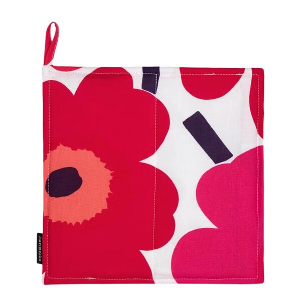 Pieni Unikko gryteklut 22x22 cm hvit/rød