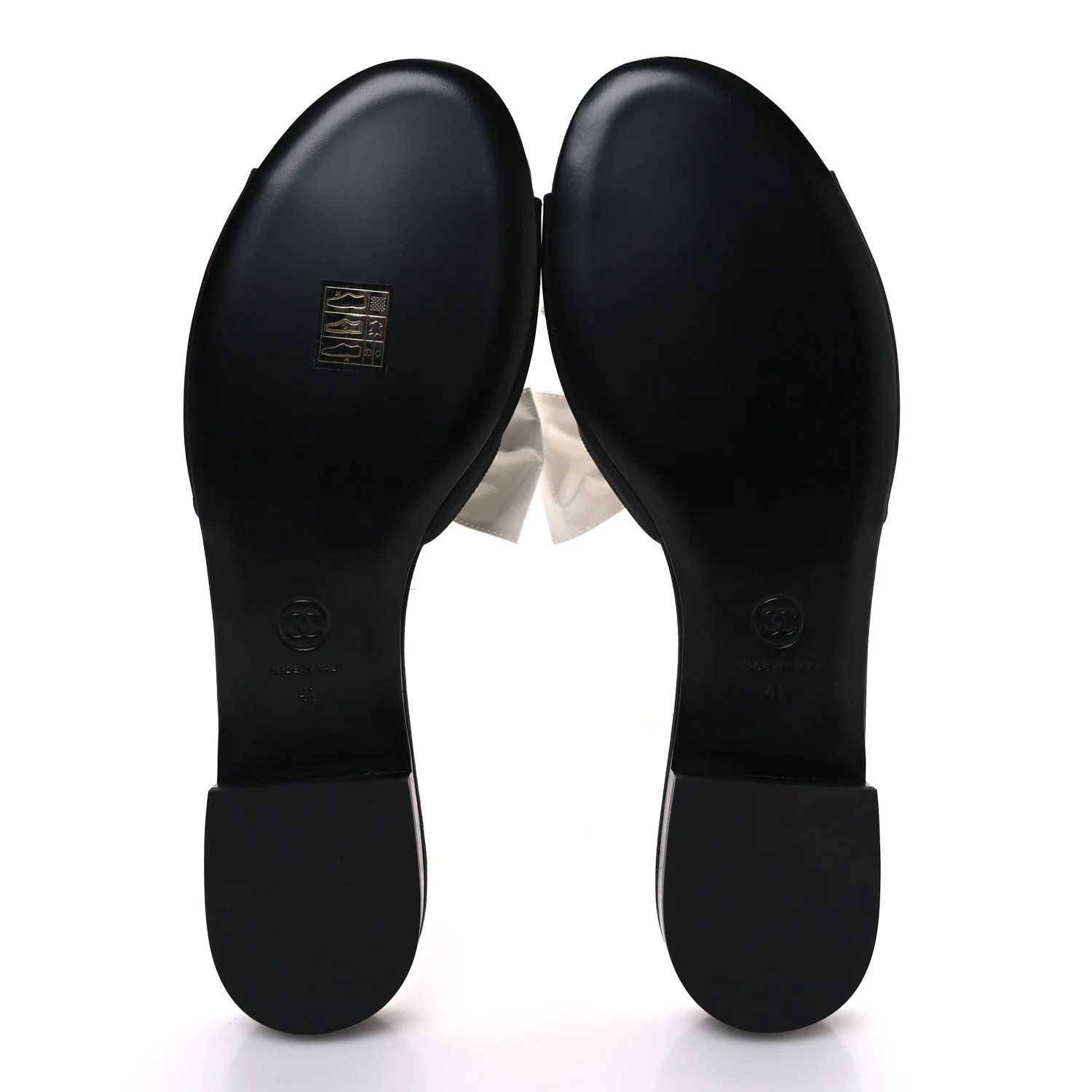 Silk Bow CC Mules 41 Black White
