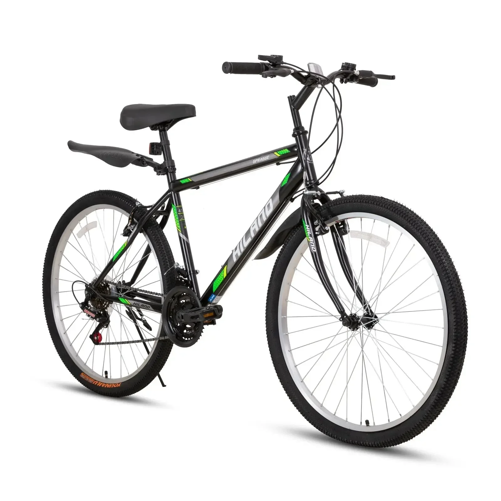Hiland 26 & 27.5 Inch Unisex Mountain Bike, 18-Speed, 18-inch Frame for Mens Womens