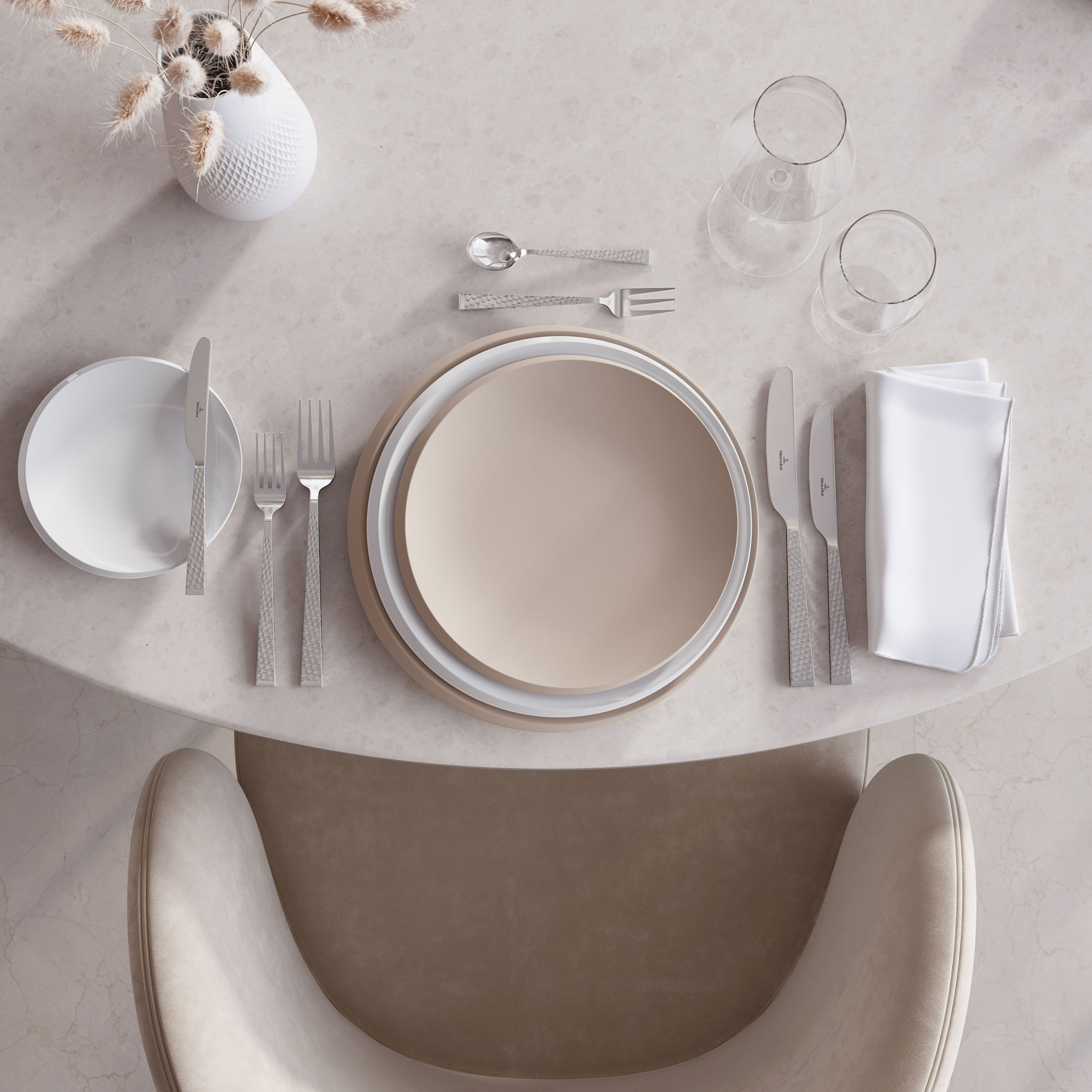 NewMoon Salad/ Dessert Plate - Beige, 9.6'', Premium Porcelain