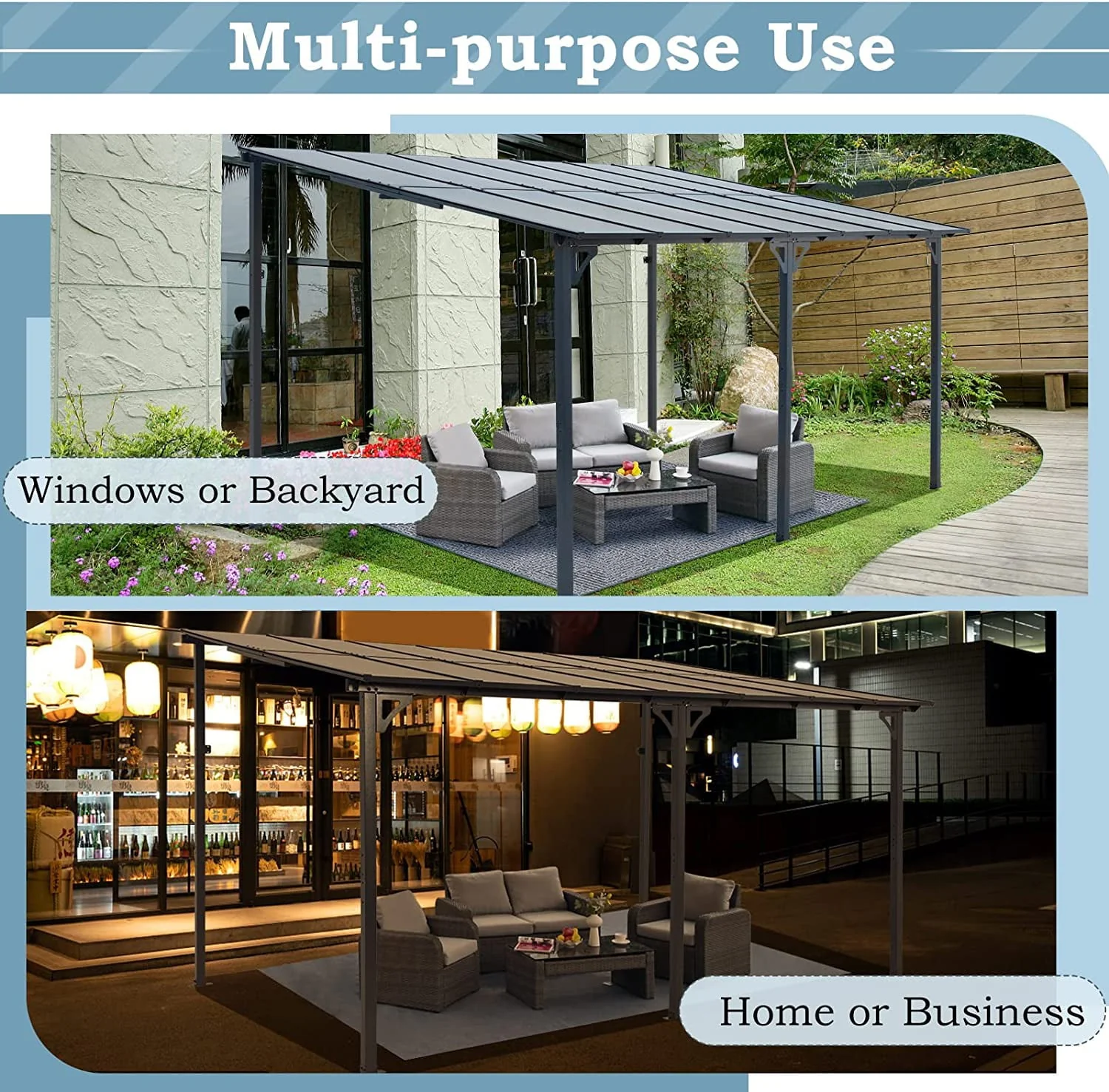 10' x 14' Hardtop Gazebo Outdoor Aluminum Pergola for Garden, Patio, Backyard Gray(8' x 10') Image 3